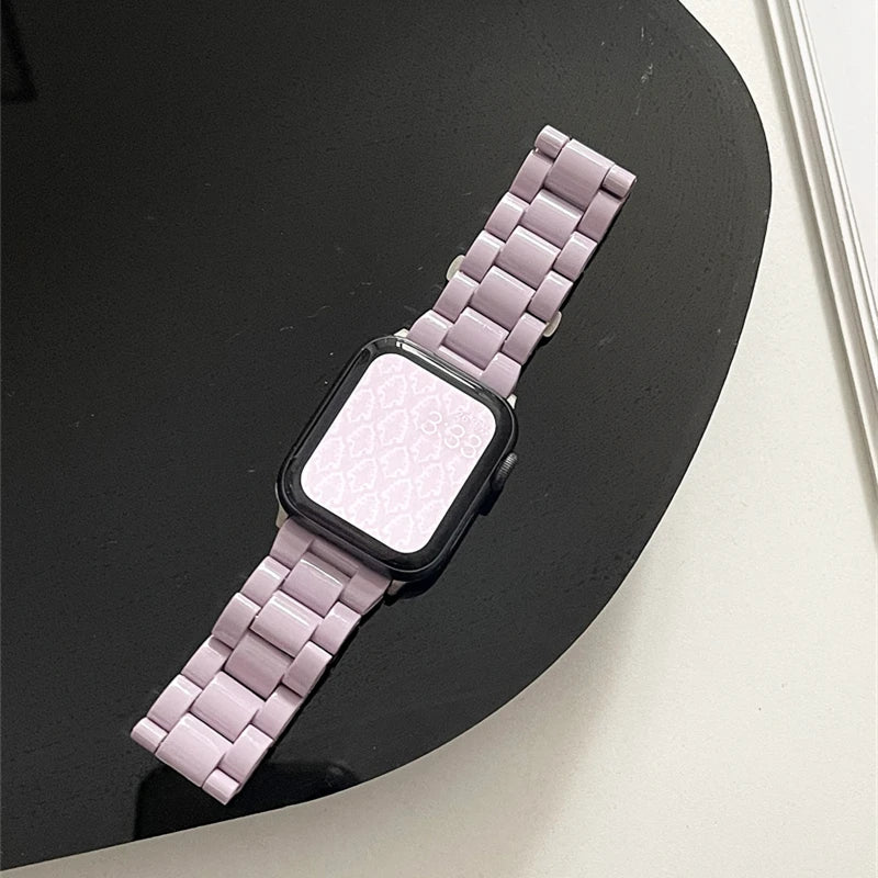 Candy Color Acrylic Watch Strap for Apple Watch 40mm Band 38 41 42 44 45 49mm Fashion Bracelet for iWatch Series 9 8 7 SE 6 5 4