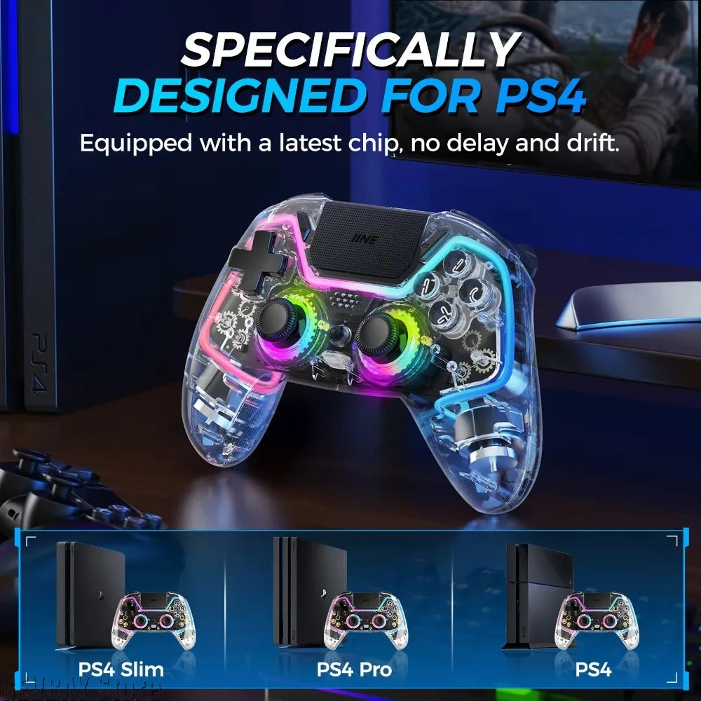 IINE Bastet Wireless Controller Compatible with PS4/Switch/PC/Android/IOS Hall Effect Joystick & Trigger with Touch Pad