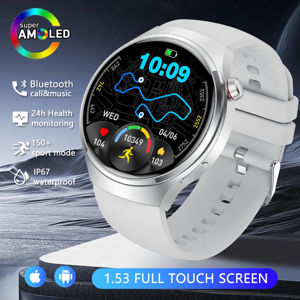 2025 New Upgrad Watch 4 Pro GPS Tacking Smart Watch Men Bluetooth Call 1.53 INCH Sports Bracelet IP68 Waterproof Smartwatches