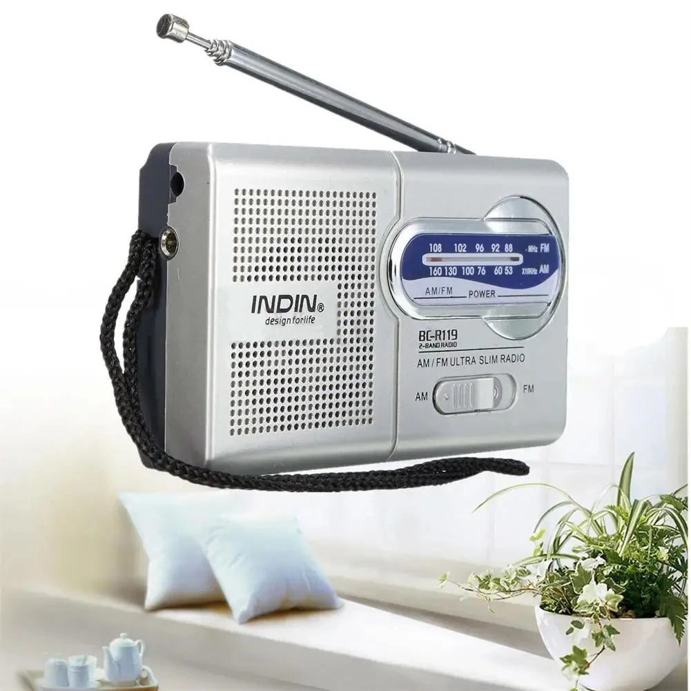 BC-R119 AM FM Radio Emergency AM FM 2 AA Battery Operated Portable Radio Stereo Sound Best Reception For Elder Home
