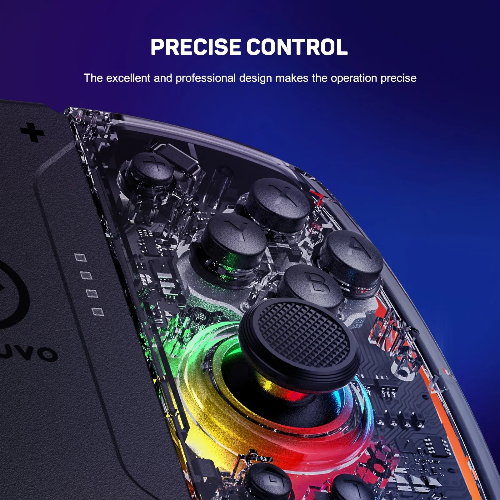 Transparent Style Wireless Gamepad for Switch/OLED with Dual-Motor Vibration,Macro Keys.Controller for Switch Lite