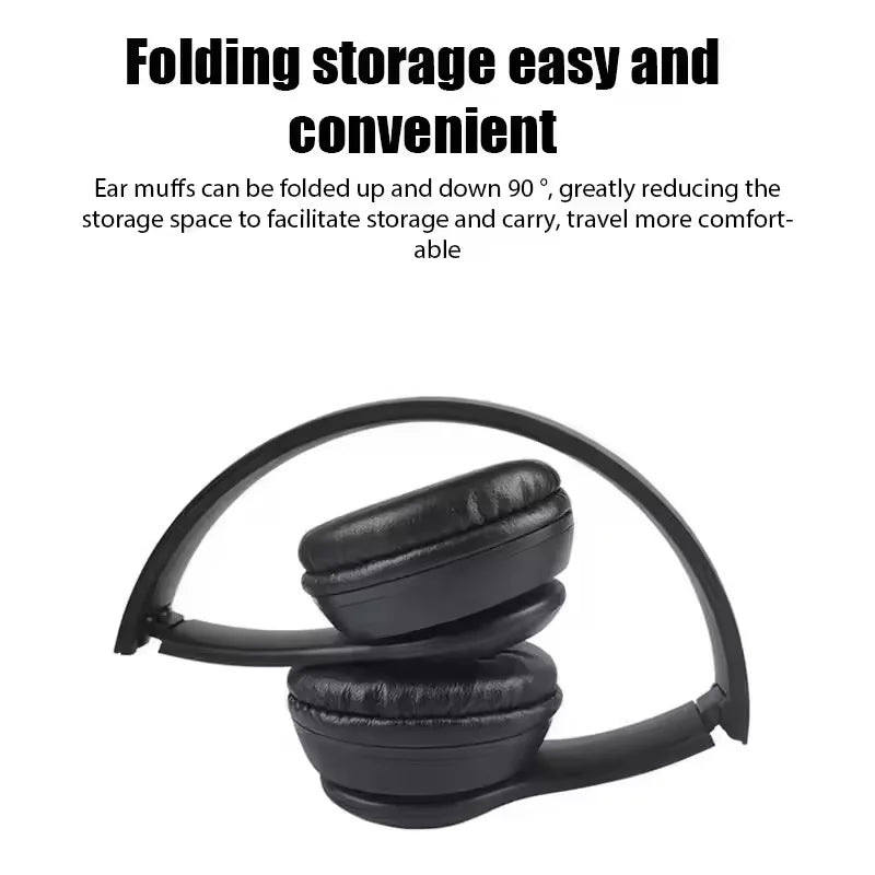 2026 New Wireless Bluetooth Over-Ear Stereo Headphones P47 Foldable Wireless Sports Gaming Headset Compatible for iPhone Xiaomi