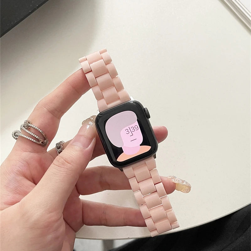 Candy Color Acrylic Watch Strap for Apple Watch 40mm Band 38 41 42 44 45 49mm Fashion Bracelet for iWatch Series 9 8 7 SE 6 5 4