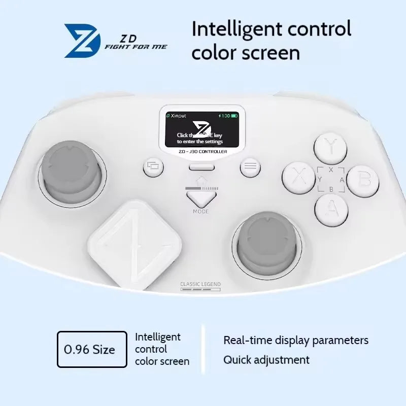 ZD Classic Legend 3-Mode Wireless LCD Control Screen Controller Dual Hall Trigger Joystick Switch/PC/NS Steam PC Game Controller