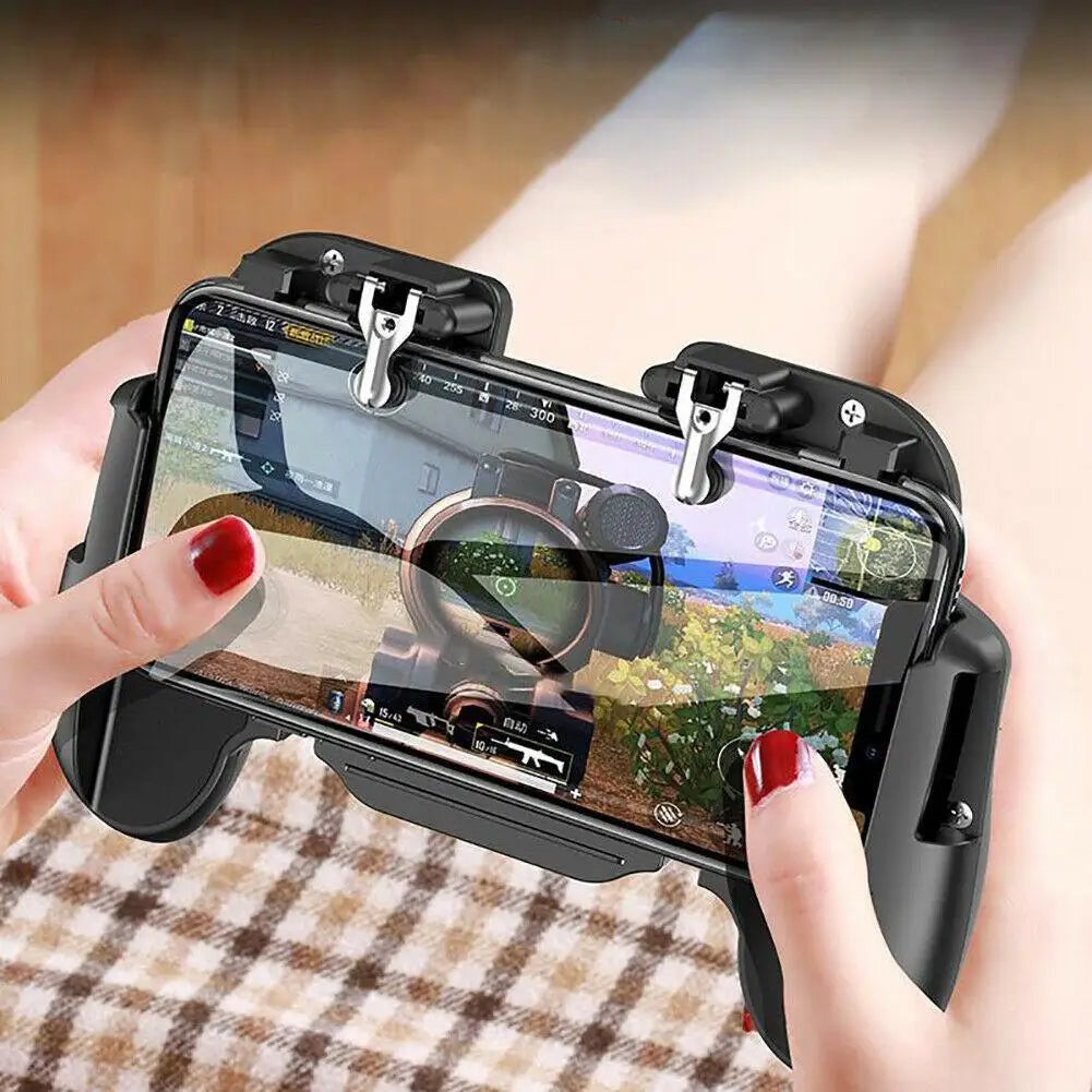 H5 Hand Grip Mobile Phone Gamepad Mobile Phone Joystick Hand Grip Fire Aim Key With Cooling Fan for Mobile Phone PUBG