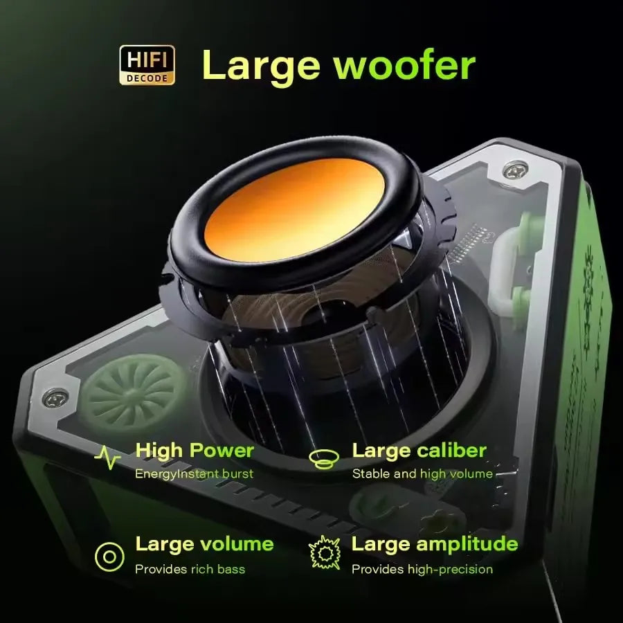 V2 New Cross-Border Mecha Style Mini Bluetooth Audio Subwoofer Stereo Outdoor Portable Colorful Wireless Speaker