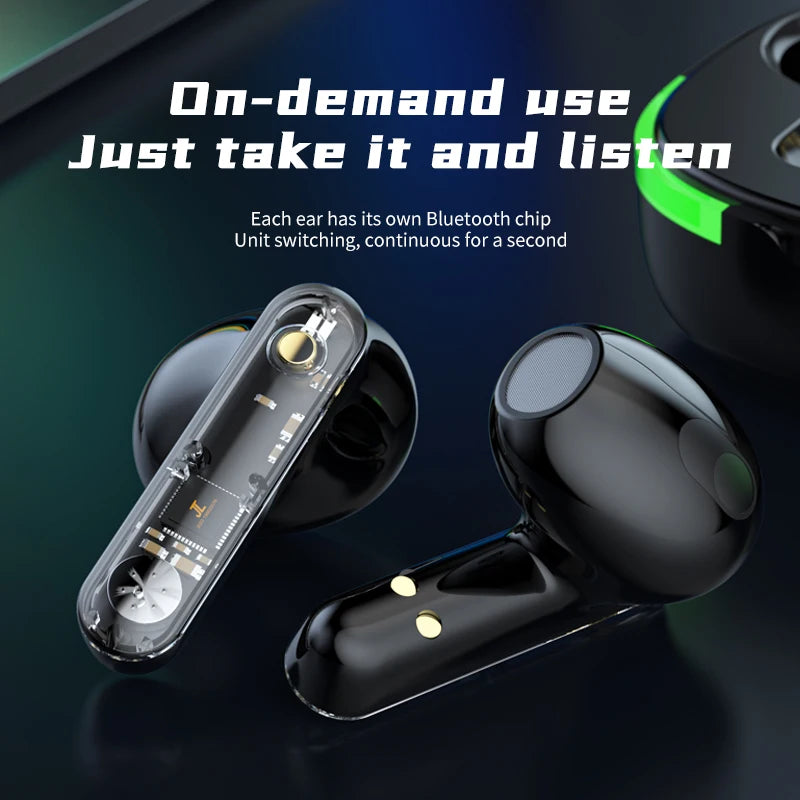 Wireless Bluetooth Digital Display Headset Bluetooth 5.3 Headset Sports HIFI Dual Noise Reduction Low Latency Earphone