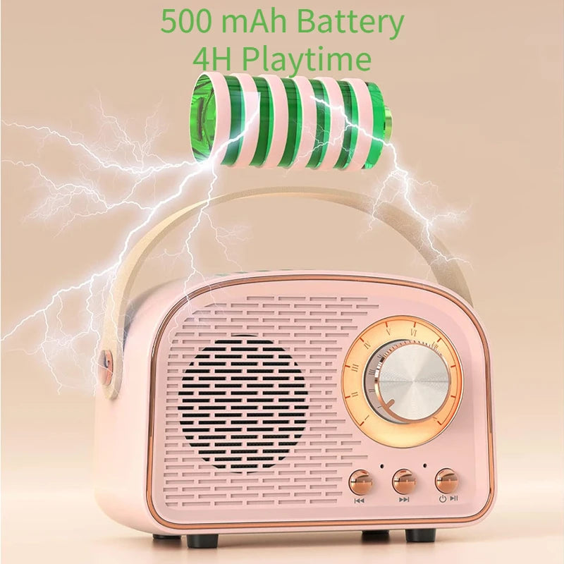 Retro Bluetooth Speakers USB AUX TF FM Radio Portable Mini Boombox Enhanced Bass For Table Home Outdoor Vintage Audio MP3