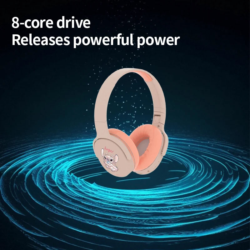 P2961 Disney Stitch Wireless Bluetooth Headphones HiFi Stereo Over Ear Headset Gamer Music Sports Earphones TF/AUX with HD Mic