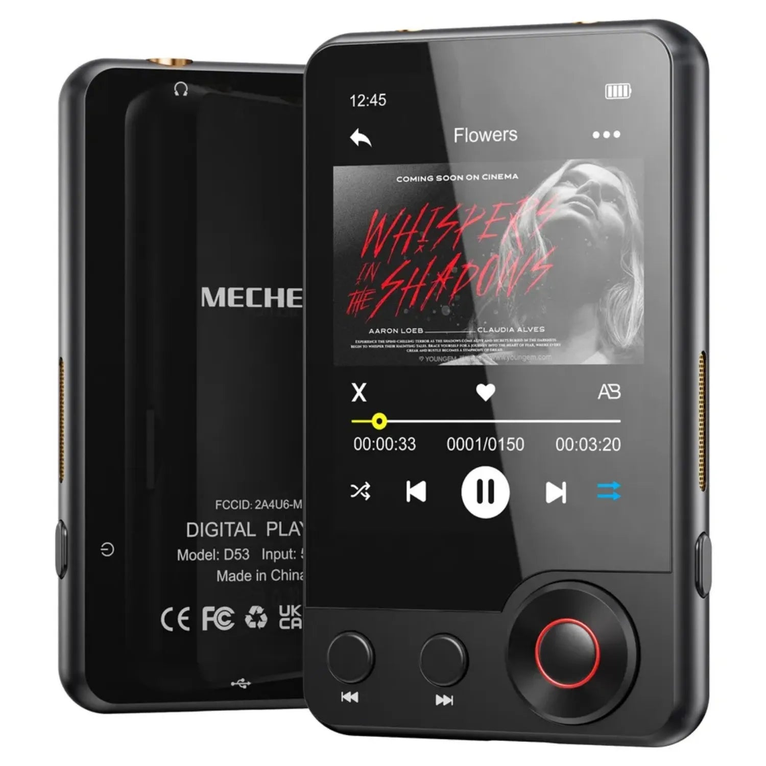 64GB/128GB MP3 Player with Bluetooth MECHEN Portable MP3 Touch Screen Music Player with HiFi Speaker, 2.4" Screen，up to 512GB