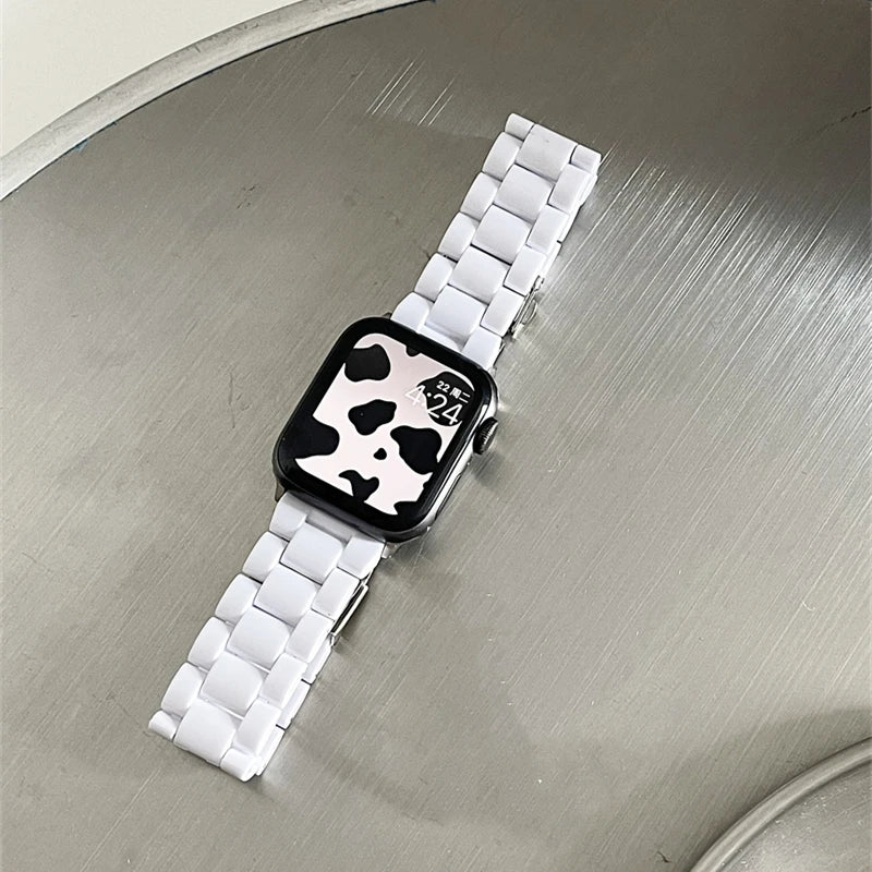 Candy Color Acrylic Watch Strap for Apple Watch 40mm Band 38 41 42 44 45 49mm Fashion Bracelet for iWatch Series 9 8 7 SE 6 5 4