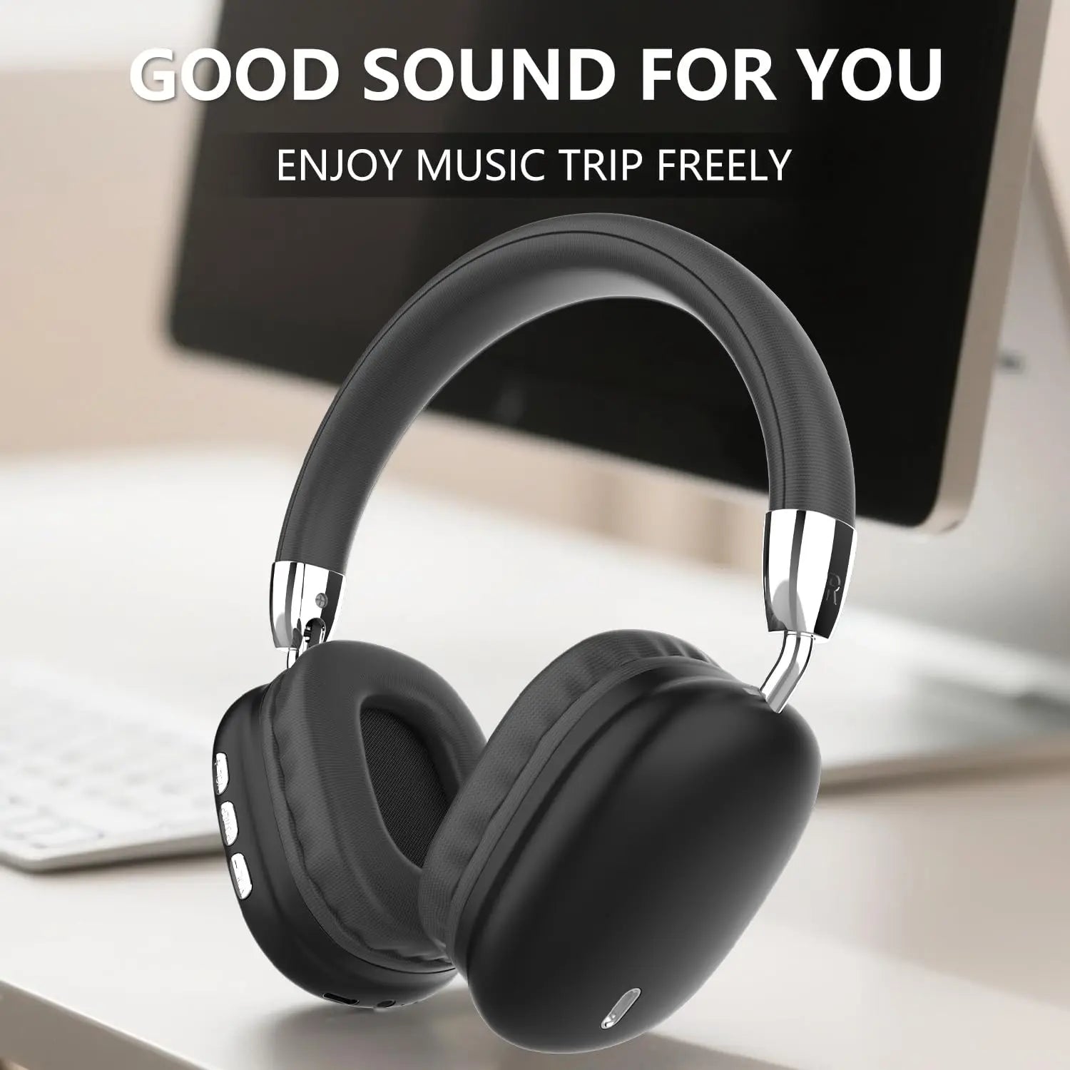 New Wireless Headset, Hifi Clear Call, Comfortable Fit With Head, Foldable, Rotatable, Stretchable. Compatible with Mobile Phone