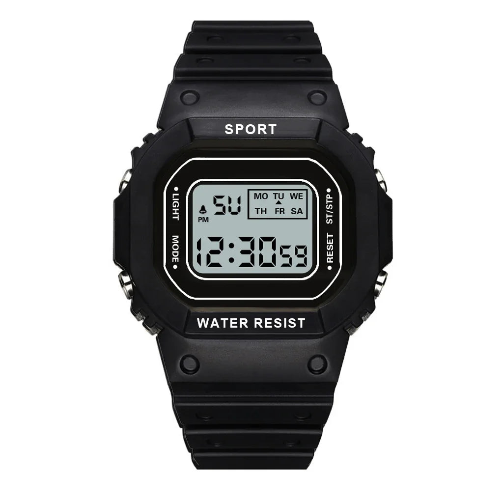 Sports Watch Boys Girls Student LED Electronic Watch Colorful Men Women Square Digital Watches Waterproof Rubber Clock