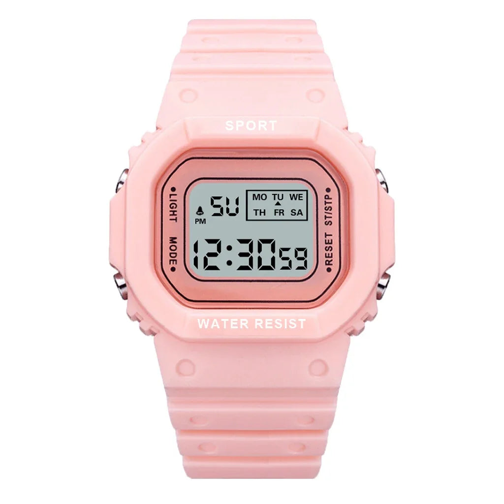 Sports Watch Boys Girls Student LED Electronic Watch Colorful Men Women Square Digital Watches Waterproof Rubber Clock