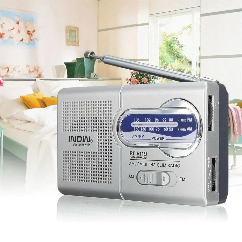 BC-R119 AM FM Radio Emergency AM FM 2 AA Battery Operated Portable Radio Stereo Sound Best Reception For Elder Home